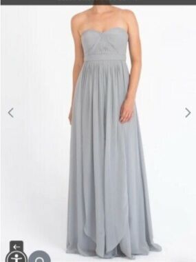 Jenny Yoo Aiden Convertible Bridesmaid Light Gray Chiffon Gown
